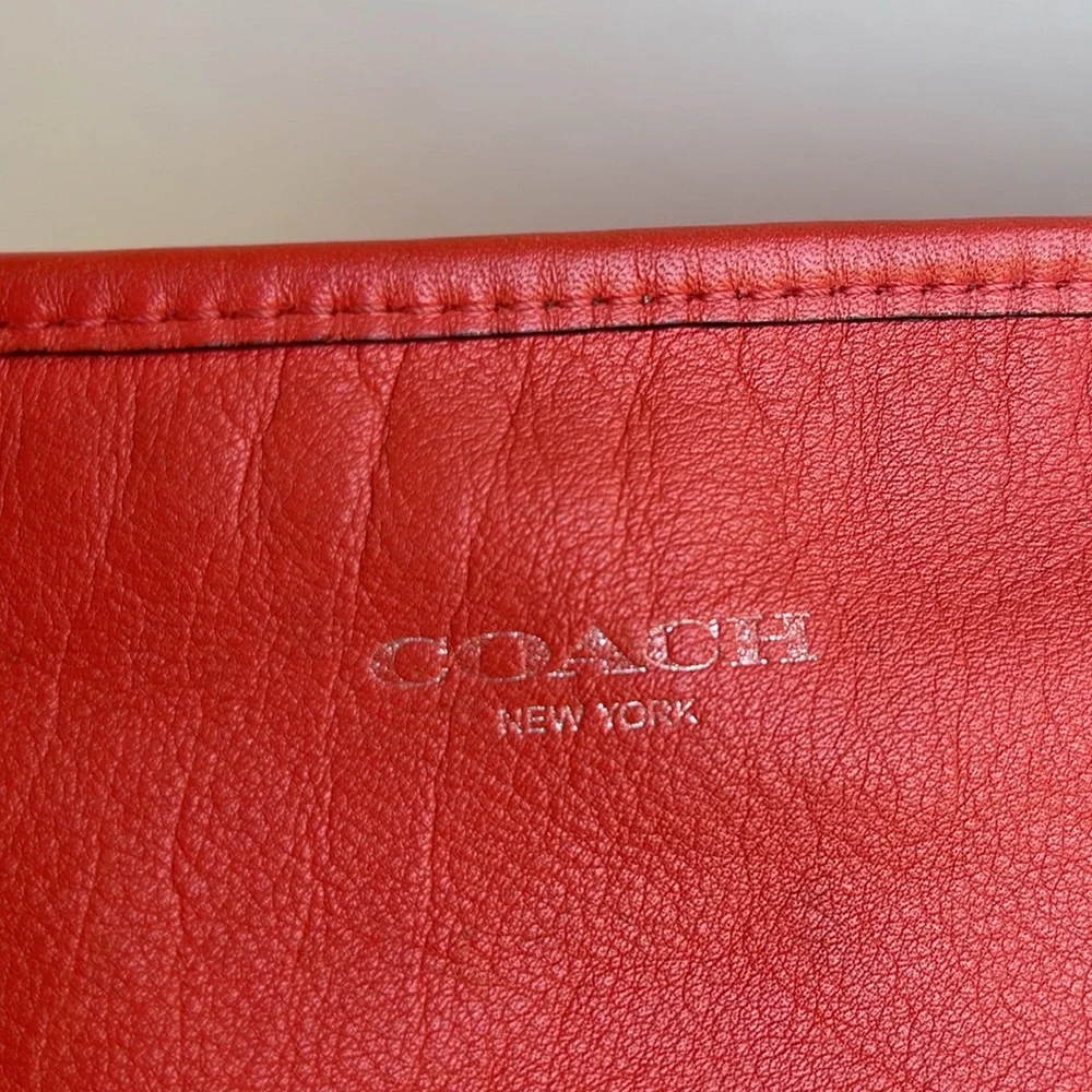 COACH Legacy Leather Duffle Bag In Coral Red
